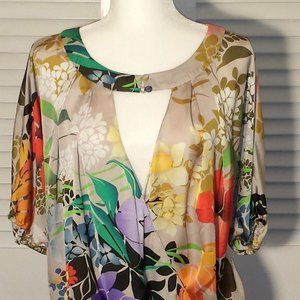 Spense Triangle Cutout Neckline Blouse